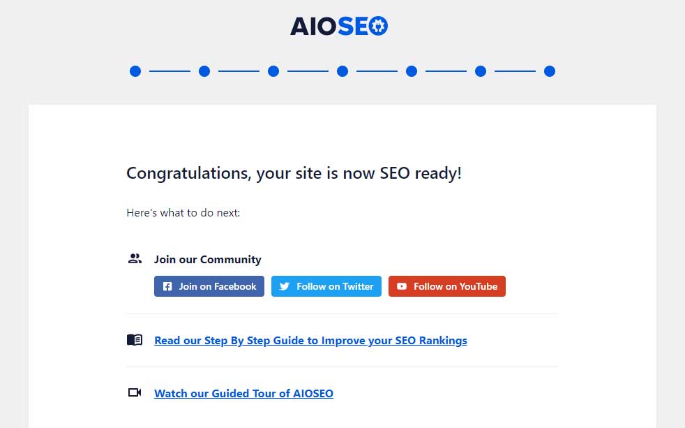 AIOSEO Setup Complete Page