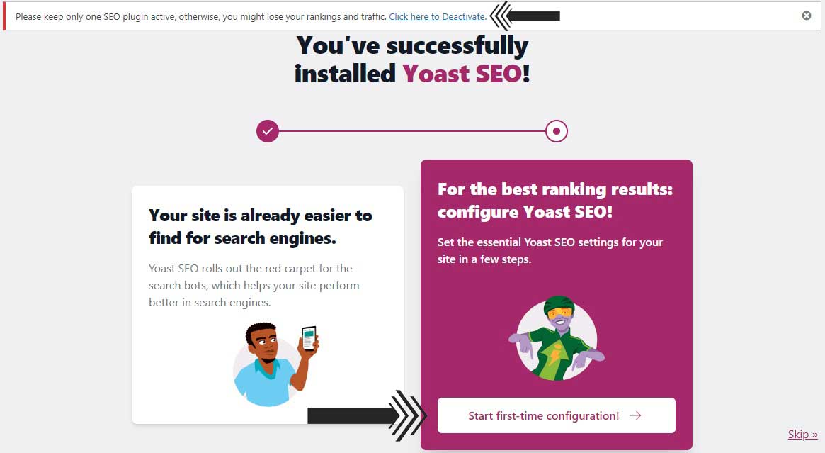 Yoast SEO After Installation Page